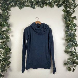 Lululemon Athletic Long Sleeve Cowl Neck Sweater Grey Navy Women’s Size 4